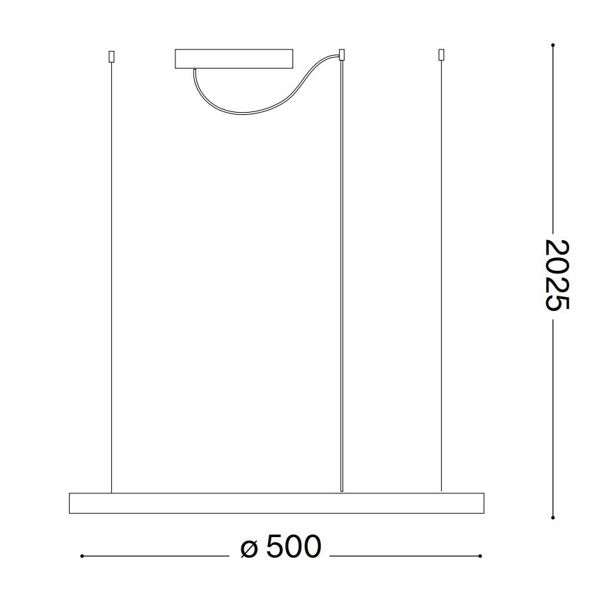 Ideal Lux - LED Hämardatav lühter ORACLE SLIM LED/29W/230V 3000K d. 50 cm must
