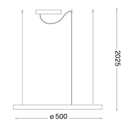 Ideal Lux - LED Lühter ORACLE SLIM LED/32W/230V 3000K d. 50 cm must