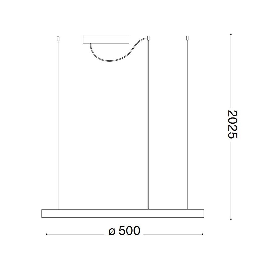 Ideal Lux - LED Lühter ORACLE SLIM LED/32W/230V 3000K d. 50 cm must