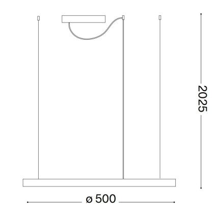 Ideal Lux - LED Lühter ORACLE SLIM LED/32W/230V 3000K d. 50 cm valge