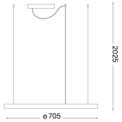Ideal Lux - LED Lühter ORACLE SLIM LED/38W/230V 3000K d. 70 cm must