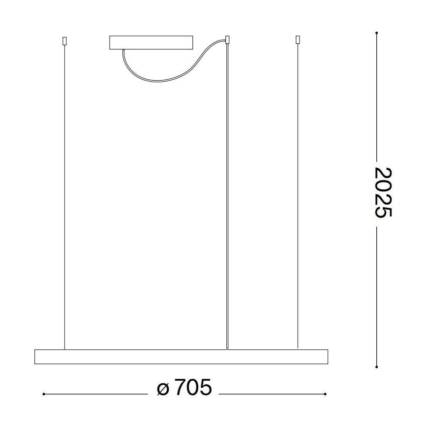 Ideal Lux - LED Lühter ORACLE SLIM LED/38W/230V 3000K d. 70 cm must