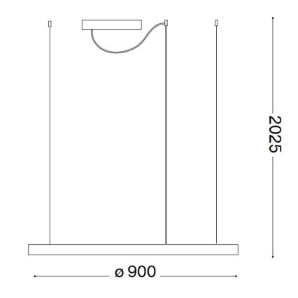 Ideal Lux - LED Hämardatav lühter ORACLE SLIM LED/43W/230V 3000K d. 90 cm must