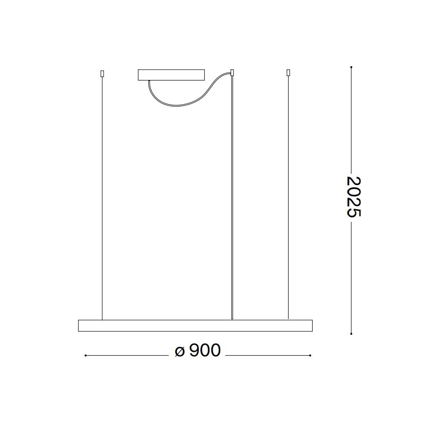 Ideal Lux - LED Hämardatav lühter ORACLE SLIM LED/43W/230V 3000K d. 90 cm must