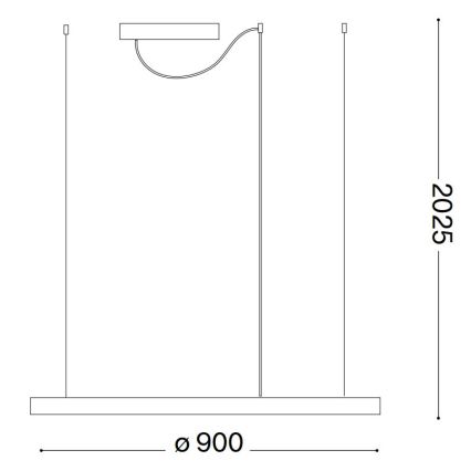 Ideal Lux - LED Hämardatav lühter ORACLE SLIM LED/43W/230V 3000K d. 90 cm valge