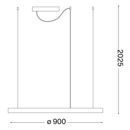 Ideal Lux - LED Lühter ORACLE SLIM LED/53W/230V 2700K d. 90 cm must