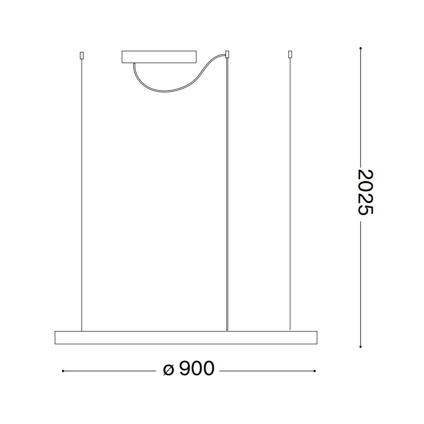 Ideal Lux - LED Lühter ORACLE SLIM LED/53W/230V 2700K d. 90 cm must