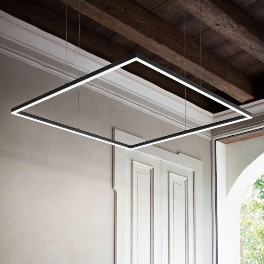 Ideal Lux - LED Lühter ORACLE SLIM LED/53W/230V 3000K 90x90 cm must