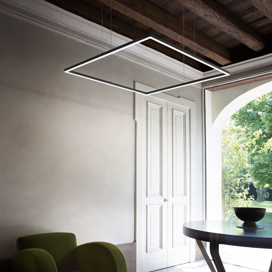 Ideal Lux - LED Lühter ORACLE SLIM LED/53W/230V 3000K 90x90 cm must