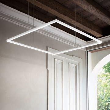 Ideal Lux - LED Lühter ORACLE SLIM LED/53W/230V 3000K 90x90 cm valge