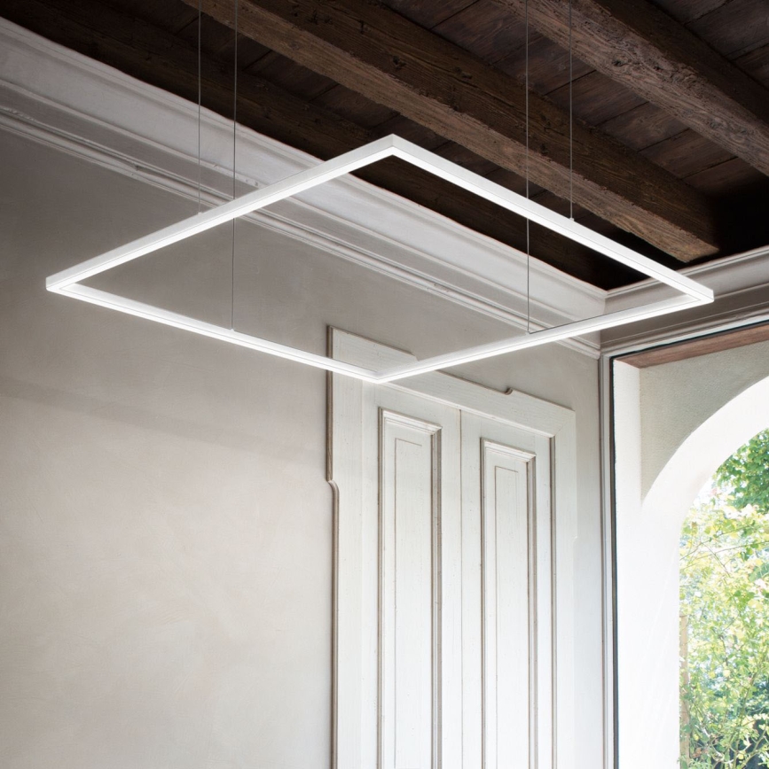 Ideal Lux - LED Lühter ORACLE SLIM LED/53W/230V 3000K 90x90 cm valge