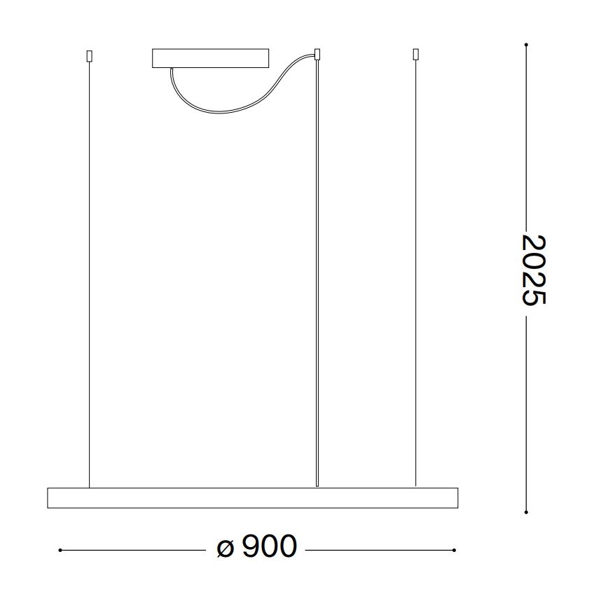 Ideal Lux - LED Lühter ORACLE SLIM LED/55W/230V 4000K d. 90 cm must