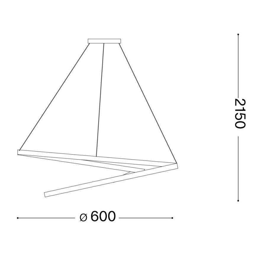 Ideal Lux - LED Lühter OZ LED/47W/230V d. 60 cm CRI 90 must