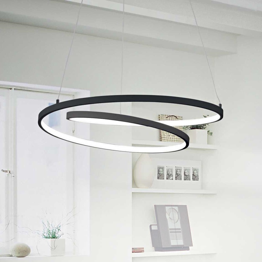 Ideal Lux - LED Lühter OZ LED/52W/230V d. 80 cm CRI 90 must