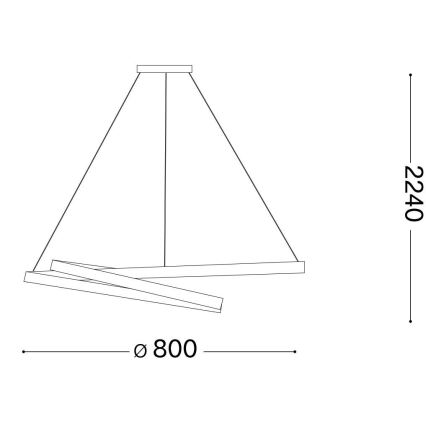 Ideal Lux - LED Lühter OZ LED/52W/230V d. 80 cm CRI 90 must