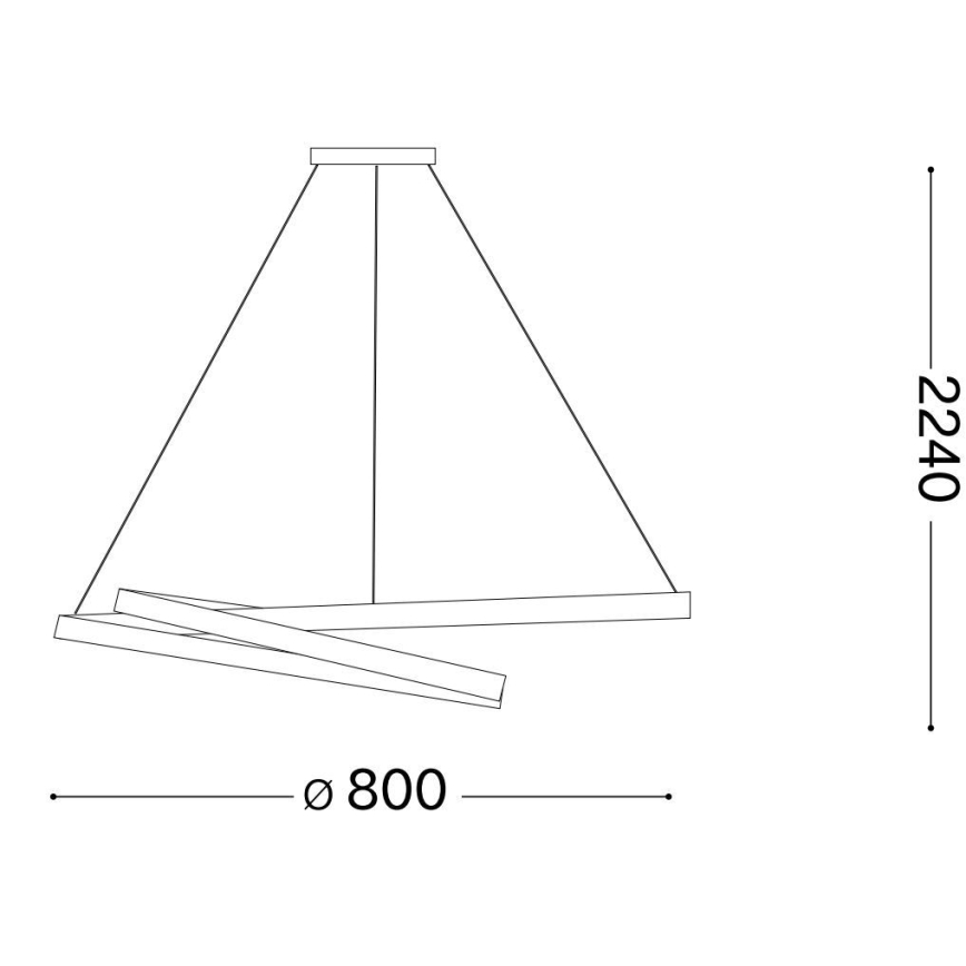 Ideal Lux - LED Lühter OZ LED/52W/230V d. 80 cm CRI 90 must