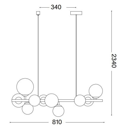 Ideal Lux - LED Lühter PERLAGE 10xG9/3W/230V 81 cm kuldne/suitsune