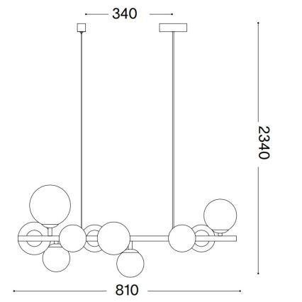 Ideal Lux - LED Lühter PERLAGE 10xG9/3W/230V 81 cm kuldne/valge