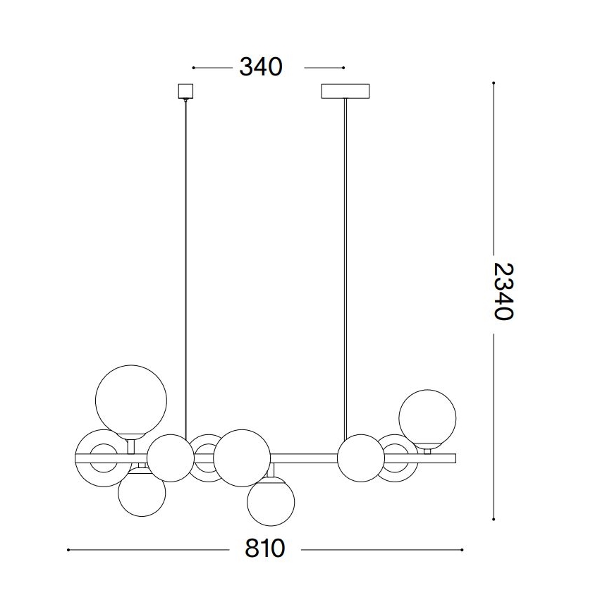 Ideal Lux - LED Lühter PERLAGE 10xG9/3W/230V 81 cm kuldne/valge