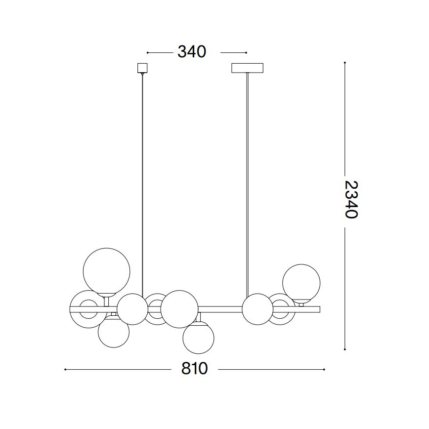 Ideal Lux - LED Lühter PERLAGE 10xG9/3W/230V 81 cm must/suitsune