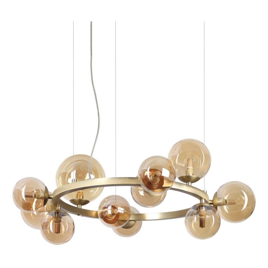Ideal Lux - LED Lühter PERLAGE 11xG9/3W/230V d. 73 cm kuldne/suitsune