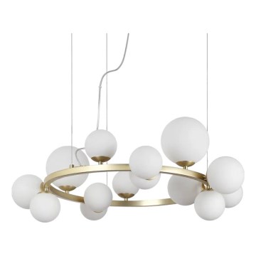 Ideal Lux - LED Lühter PERLAGE 14xG9/3W/230V d. 85 cm kuldne/valge