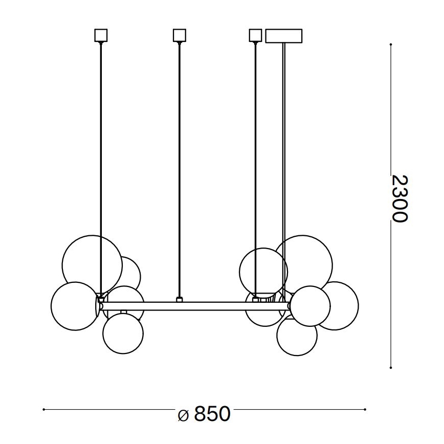 Ideal Lux - LED Lühter PERLAGE 14xG9/3W/230V d. 85 cm kuldne/valge