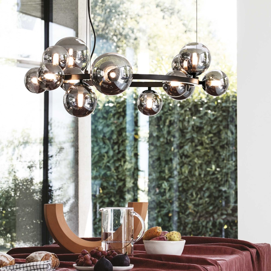 Ideal Lux - LED Lühter PERLAGE 14xG9/3W/230V d. 85 cm must/suitsune