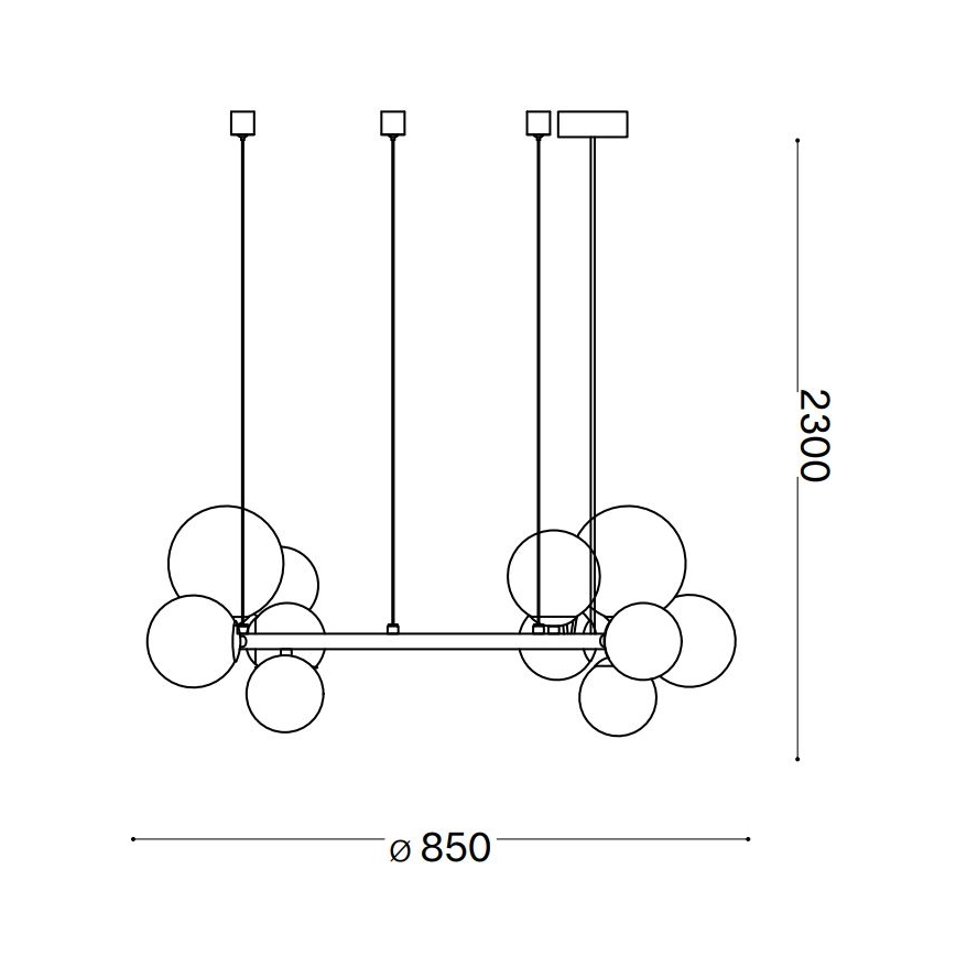 Ideal Lux - LED Lühter PERLAGE 14xG9/3W/230V d. 85 cm must/suitsune