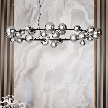 Ideal Lux - LED Lühter PERLAGE 30xG9/3W/230V 143 cm must/suitsune