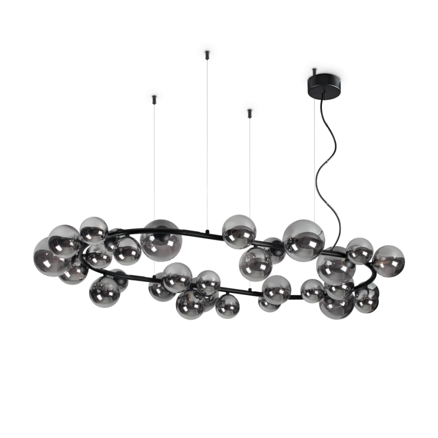 Ideal Lux - LED Lühter PERLAGE 30xG9/3W/230V 143 cm must/suitsune