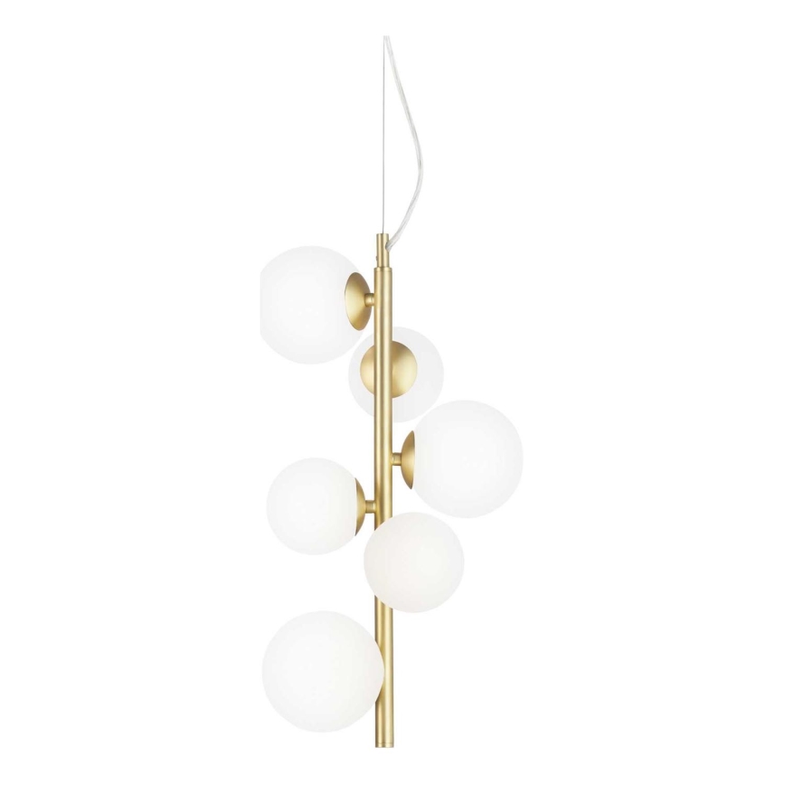 Ideal Lux - LED Lühter PERLAGE 6xG9/3W/230V d. 26 cm kuldne/valge