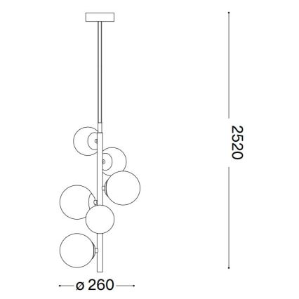 Ideal Lux - LED Lühter PERLAGE 6xG9/3W/230V d. 26 cm must/suitsune
