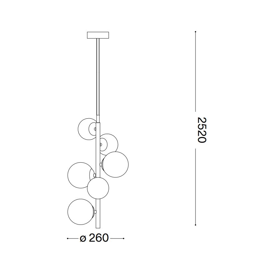 Ideal Lux - LED Lühter PERLAGE 6xG9/3W/230V d. 26 cm must/suitsune