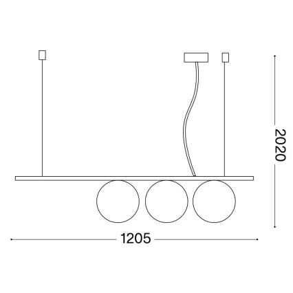 Ideal Lux - LED Lühter PERLINE 3xG9/3W/230V kuldne