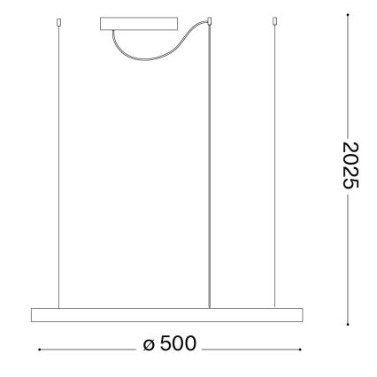 Ideal Lux - LED-lühter kaablil ORACLE SLIM LED/29W/230V 4000K CRI 90 läbimõõt 50 cm kuldne