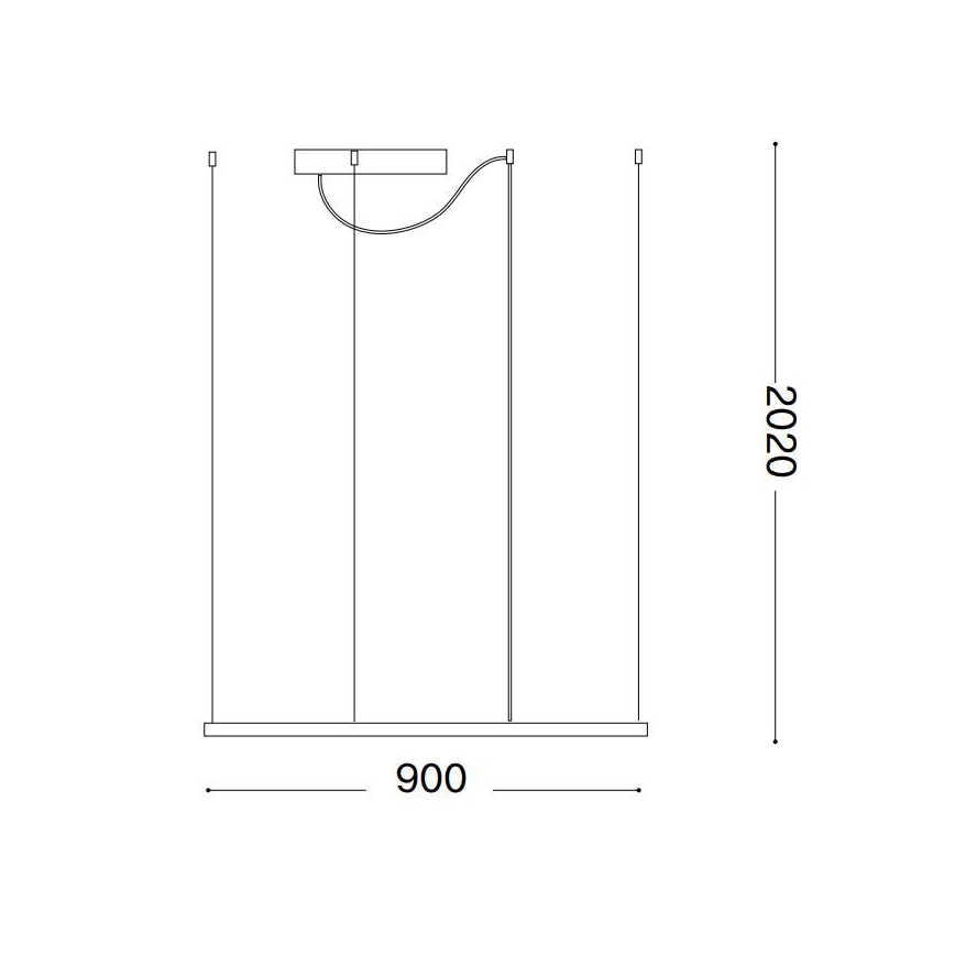 Ideal Lux - LED-rippvalgusti kaabliga ORACLE SLIM LED/53W/230V 3000K CRI 90 90x90 cm must