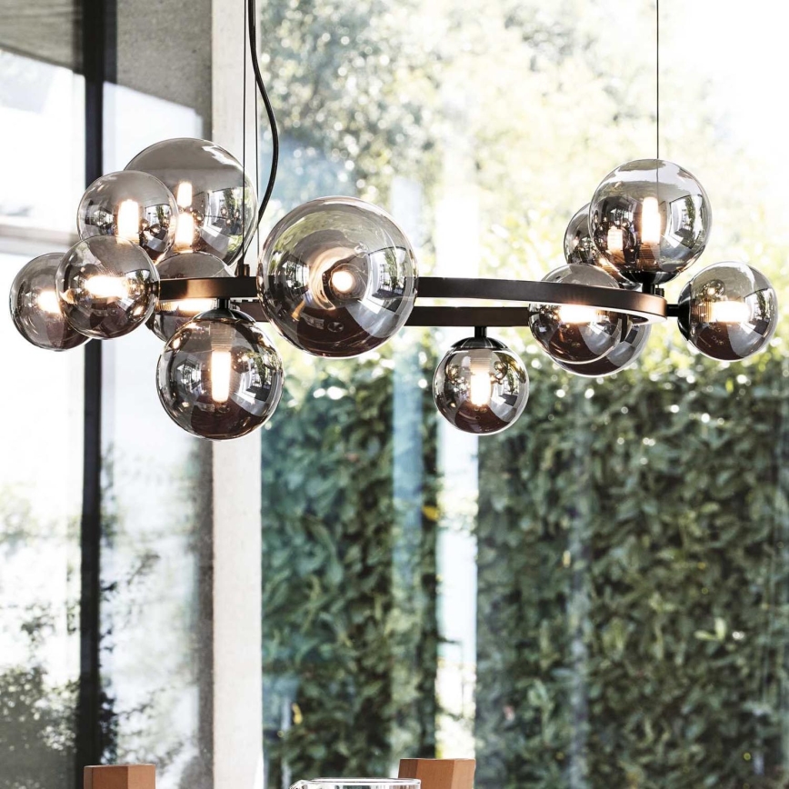 Ideal Lux - LED-rippvalgusti kaablil PERLAGE 11xG9/3W/230V läbimõõt 73 cm must/suitsutud must