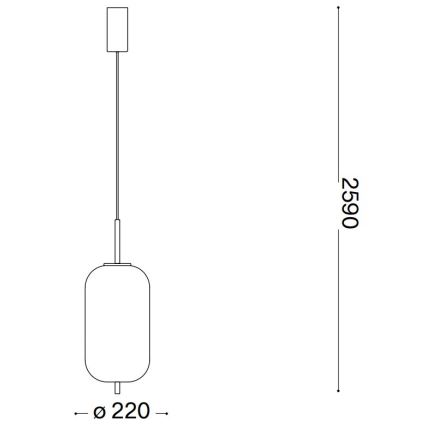 Ideal Lux - LED Lühter UMILE LED/20W/230V d. 22 cm CRI 90 messing/valge