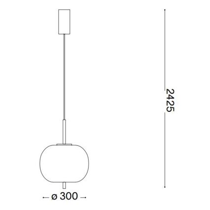 Ideal Lux - LED Lühter UMILE LED/20W/230V d. 30 cm CRI 90 messing/valge