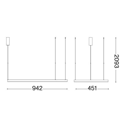 Ideal Lux - LED Lühter WAVES LED/37W/230V CRI 90 valge