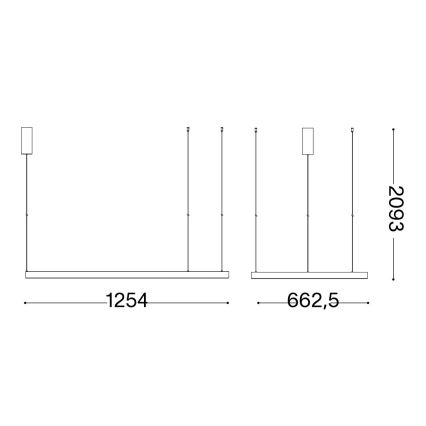 Ideal Lux - LED Lühter WAVES LED/45W/230V CRI 90 must