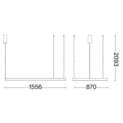 Ideal Lux - LED Lühter WAVES LED/54W/230V CRI 90 must