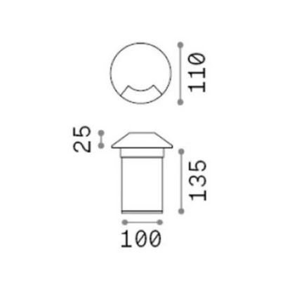 Ideal Lux - LED maasse paigaldatav sõidutee valgusti ROCKET LED/3W/230V CRI 90 IK08 IP67 matistatud kroom
