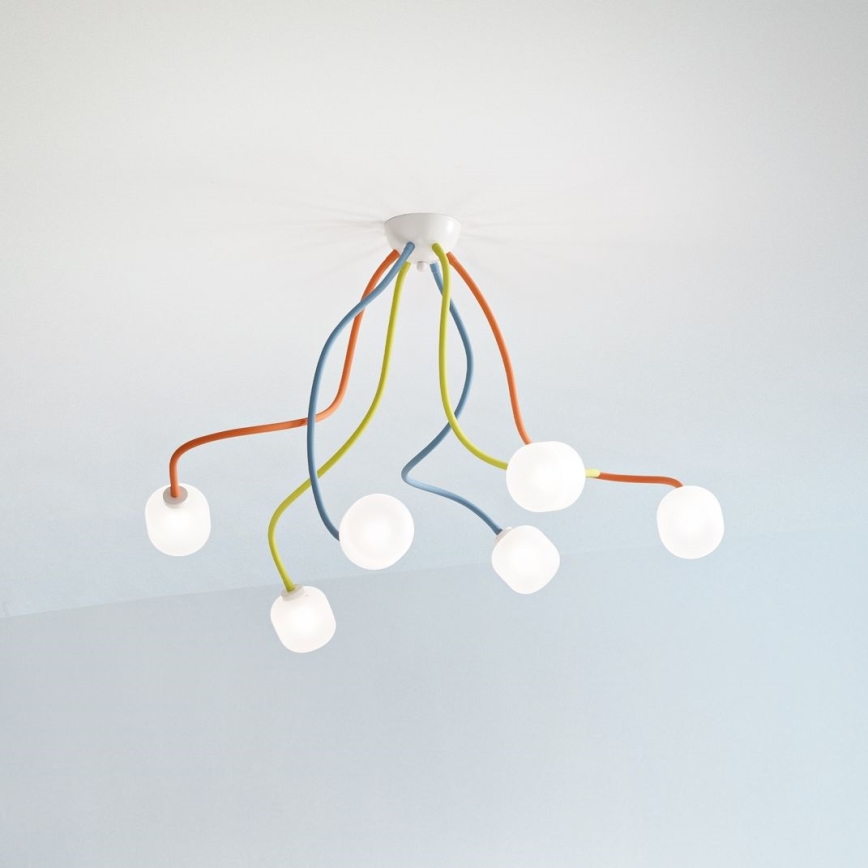 Ideal Lux - LED Paindlik pinnale kinnitatav lühter OCTOPUS 6xG9/3W/230V värviline
