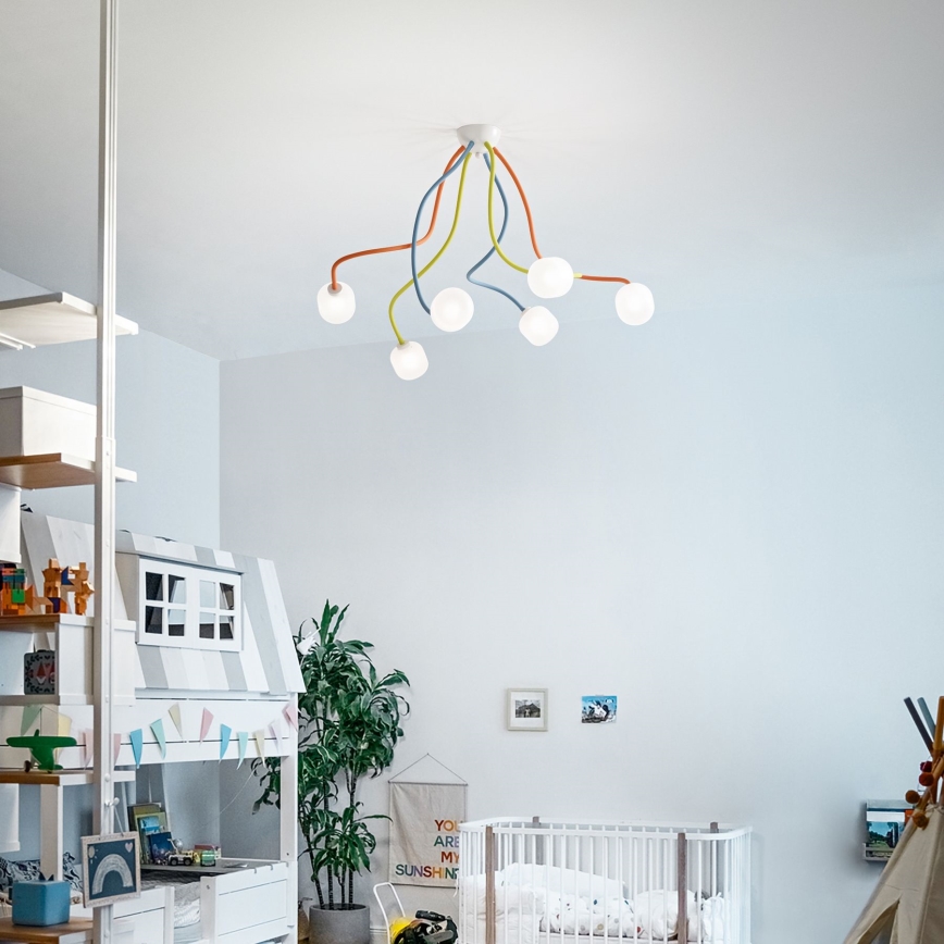 Ideal Lux - LED Paindlik pinnale kinnitatav lühter OCTOPUS 6xG9/3W/230V värviline