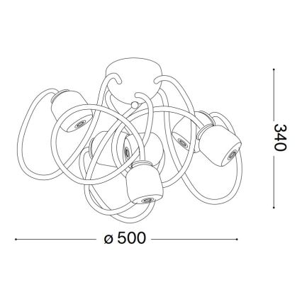 Ideal Lux - LED Paindlik pinnale kinnitatav lühter OCTOPUS 6xG9/3W/230V värviline
