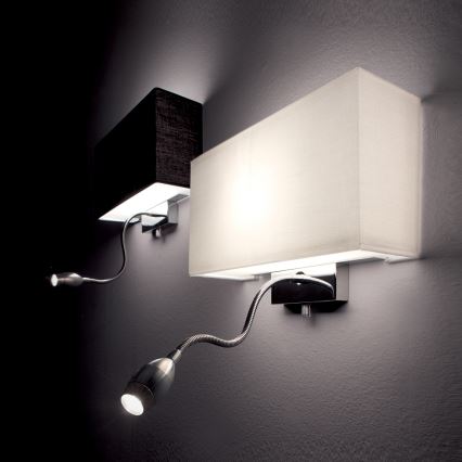 Ideal Lux - LED Paindlik seinalamp HOTEL 1xE27/60W + LED/1,5W/230V