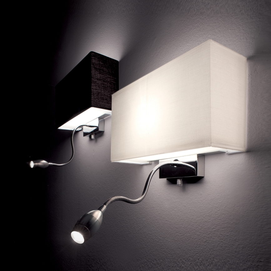 Ideal Lux - LED Paindlik seinalamp HOTEL 1xE27/60W + LED/1,5W/230V