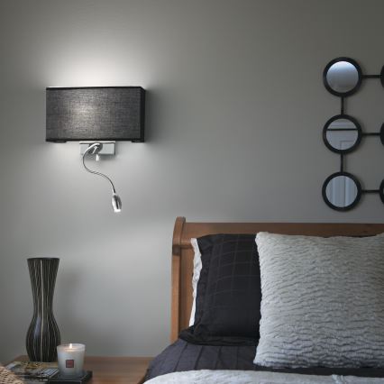 Ideal Lux - LED Paindlik seinalamp HOTEL 1xE27/60W + LED/1,5W/230V